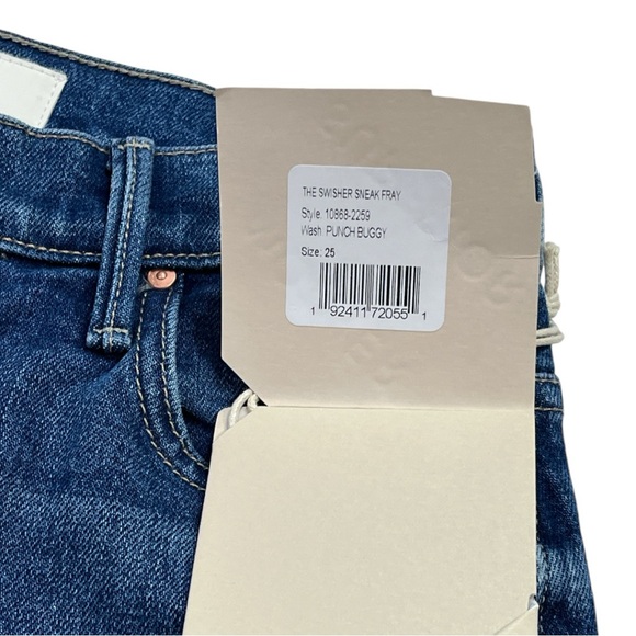 NWT Mother The Swisher Sneak Fray Super Wide Leg Jean size 25 in Punch Buggy - Picture 6 of 11